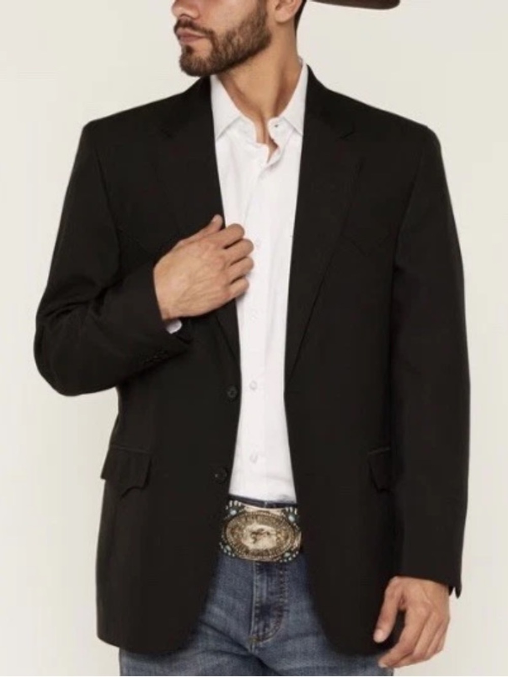 Circle S Mens Black 100% Microsuede Dallas Texas Western Jacket Blazer 42 R